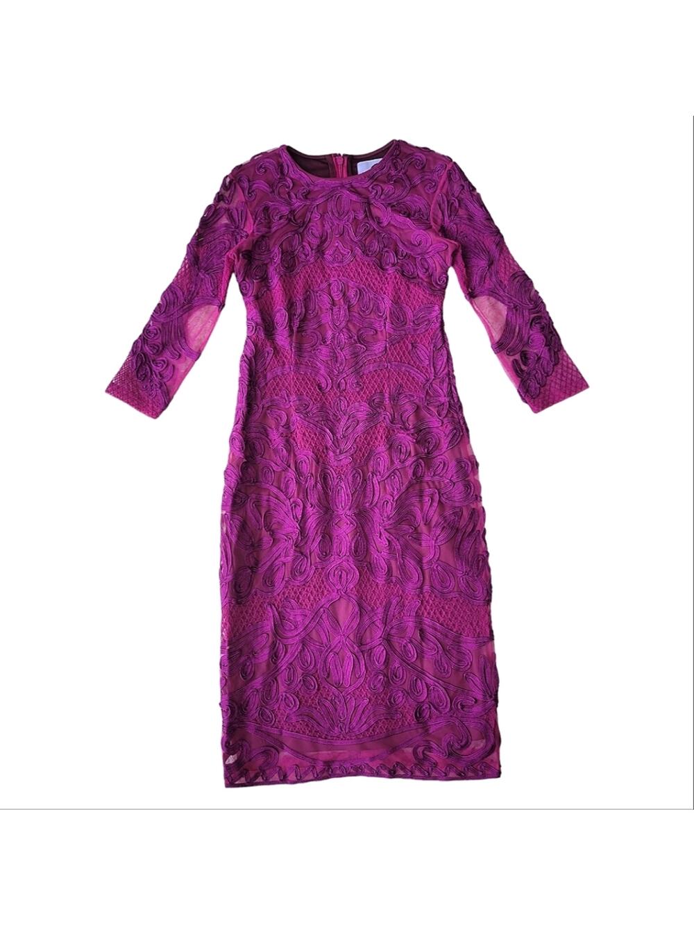 JS Collections 3/4-Sleeve Soutache sheath dress 4
